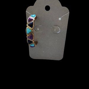 Barse Half Hoop Single Multi-Stone Earring